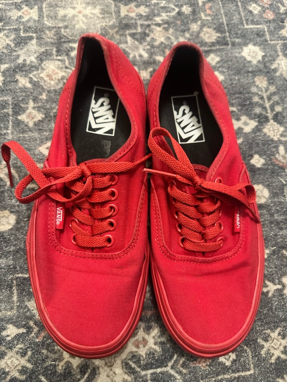 Vans Red Low-Top Canvas Sneakers